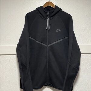 Nike Tech Fleece Windrunner Black Hoodie Full Zip Mens Size L-Tall HV0949-010